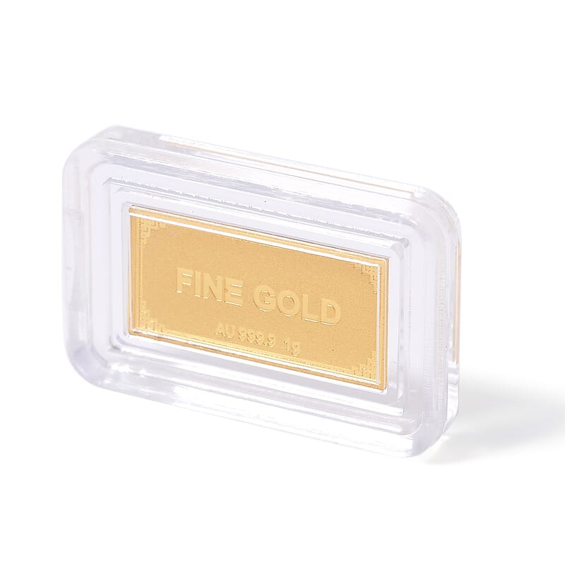 24K Yellow Gold Ingot Bar 10x20x0.23 mm 1 Grams