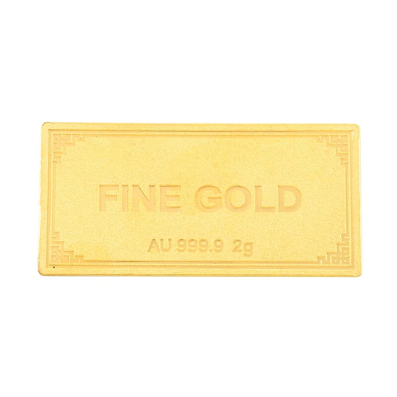 24K Yellow Gold Bar 13x26x0.30 mm 2 Grams