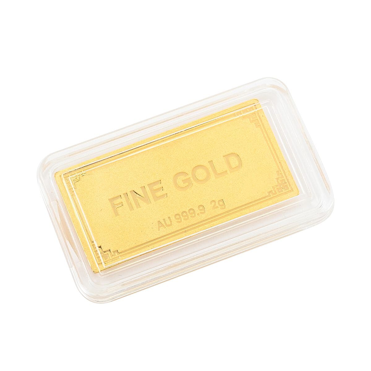 24K Yellow Gold Bar 13x26x0.30 mm 2 Grams image number 2