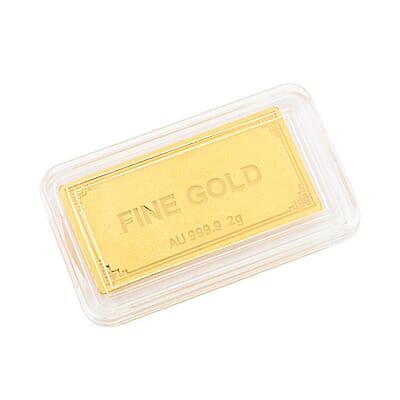 24K Yellow Gold Bar 13x26x0.30 mm 2 Grams