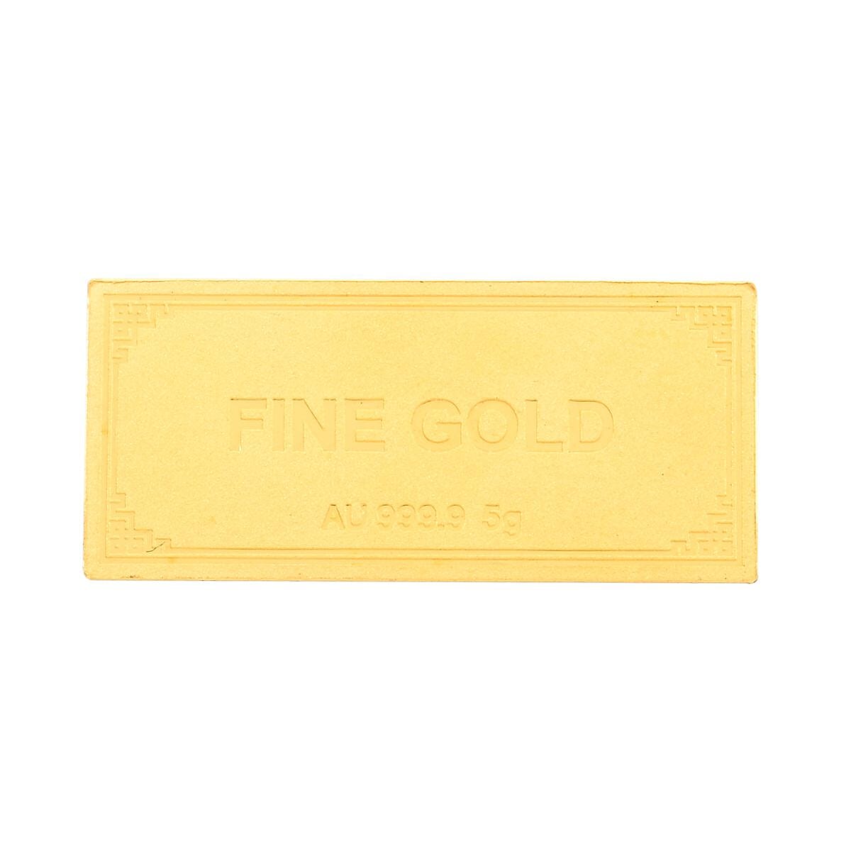 24K Yellow Gold Bar 15x33x0.50 mm 5 Grams