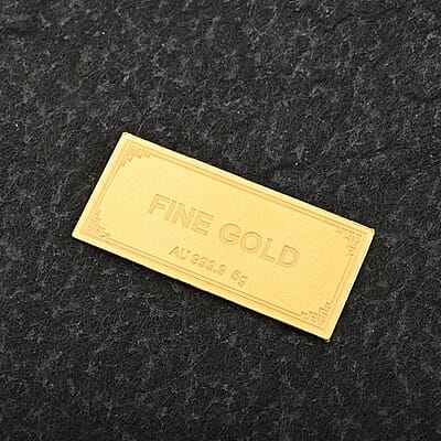 24K Yellow Gold Bar 15x33x0.50 mm 5 Grams
