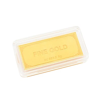 24K Yellow Gold Bar 15x33x0.50 mm 5 Grams