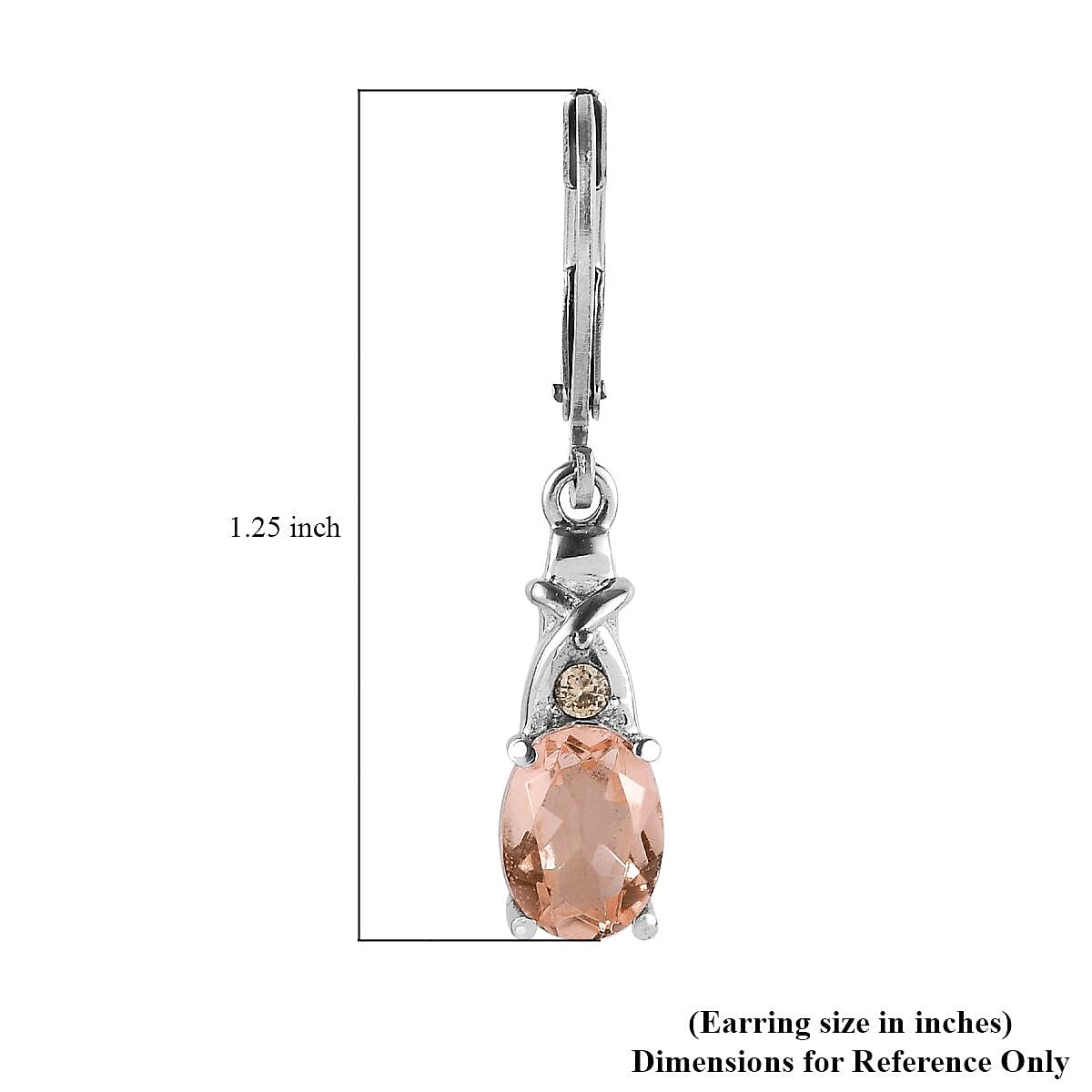 Morganique Quartz (Triplet) and Simulated Champagne Diamond 2.75 ctw Lever Back Earrings in Stainless Steel