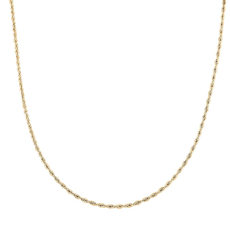 10K Yellow Gold 1.5mm Rope Necklace 20 Inches 1.30 Grams
