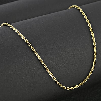 10K Yellow Gold 1.5mm Rope Necklace 20 Inches 1.30 Grams