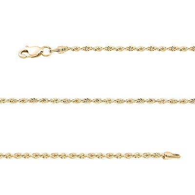 10K Yellow Gold 1.5mm Rope Necklace 20 Inches 1.30 Grams