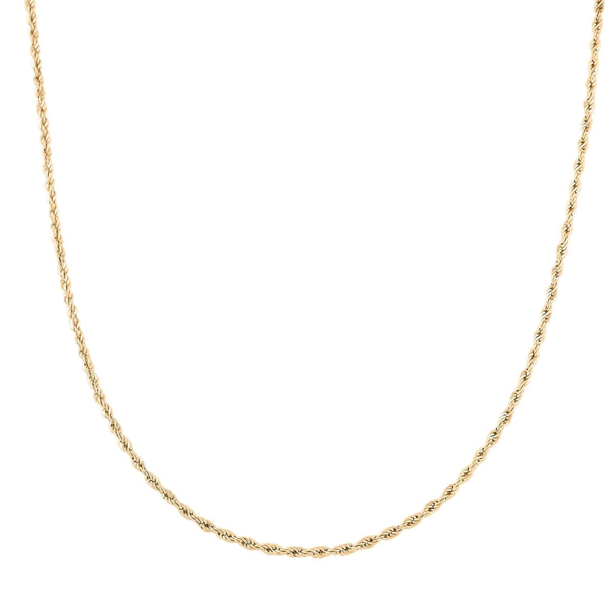 10K Yellow Gold 1.5mm Rope Necklace 22 Inches 1.40 Grams image number 0