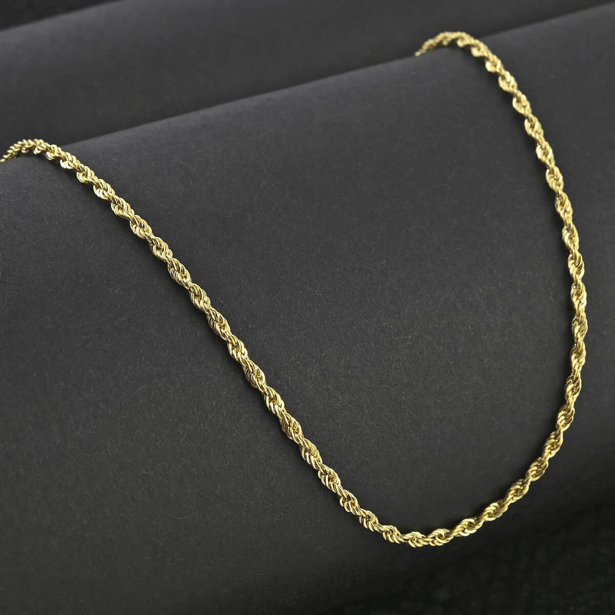 10K Yellow Gold 1.5mm Rope Necklace 22 Inches 1.40 Grams image number 1