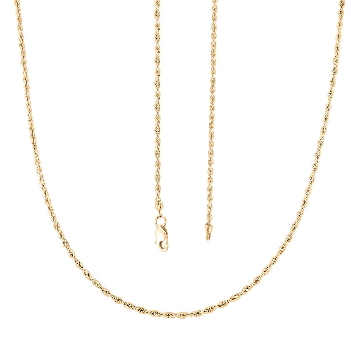 10K Yellow Gold 1.5mm Rope Necklace 22 Inches 1.40 Grams image number 3