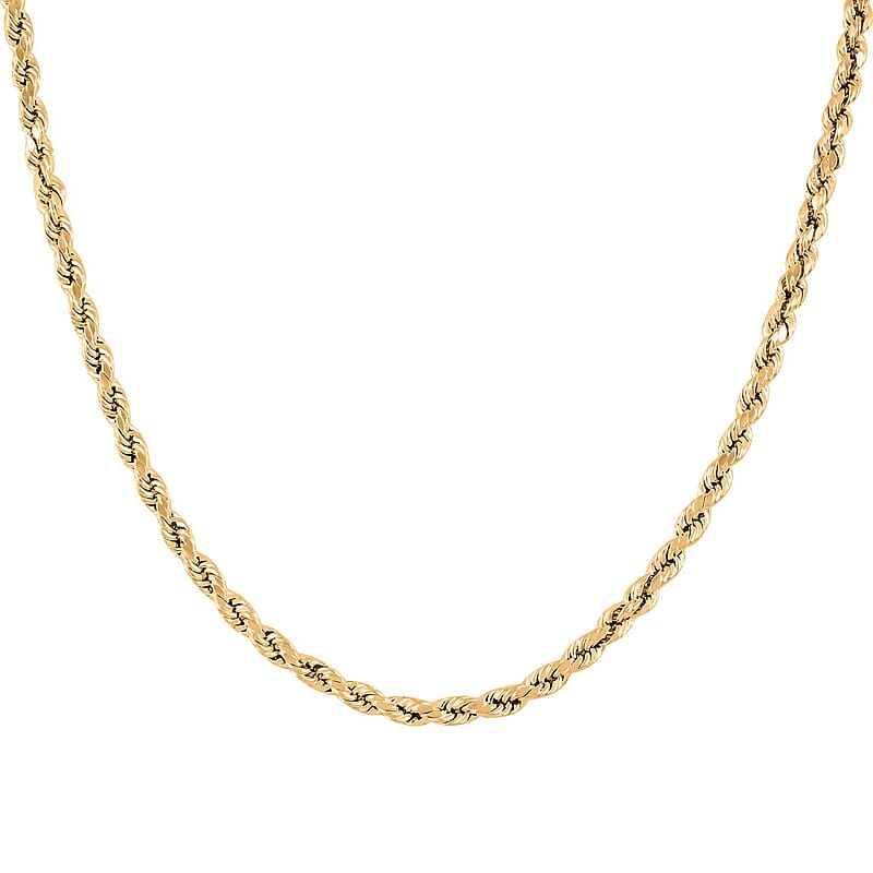 10K Yellow Gold 4.5mm Rope Necklace 18 Inches 7.70 Grams