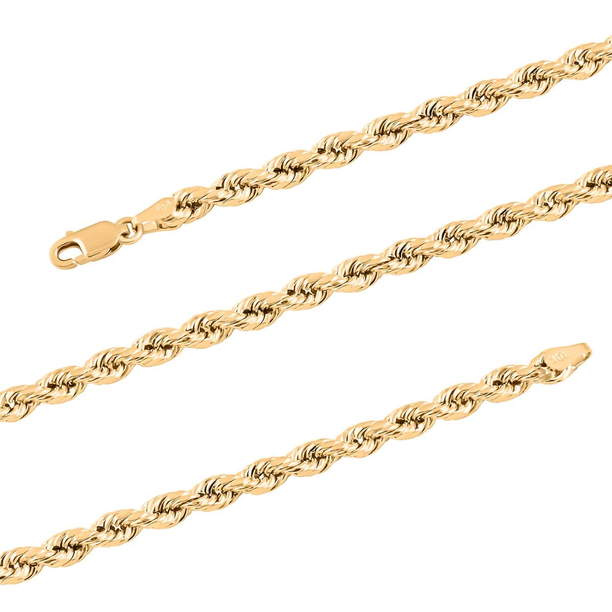 10K Yellow Gold 4.5mm Rope Necklace 18 Inches 7.70 Grams image number 2