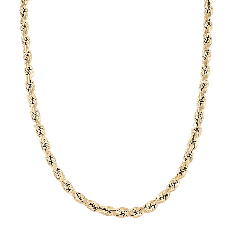 10K Yellow Gold 5mm Rope Necklace 22 Inches 8.30 Grams