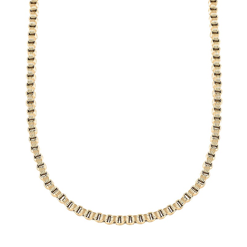 10K Yellow Gold 4mm Alexander Chain Necklace 24 Inches