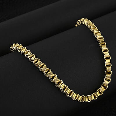 10K Yellow Gold 4mm Alexander Chain Necklace 24 Inches