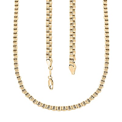 10K Yellow Gold 4mm Alexander Chain Necklace 24 Inches