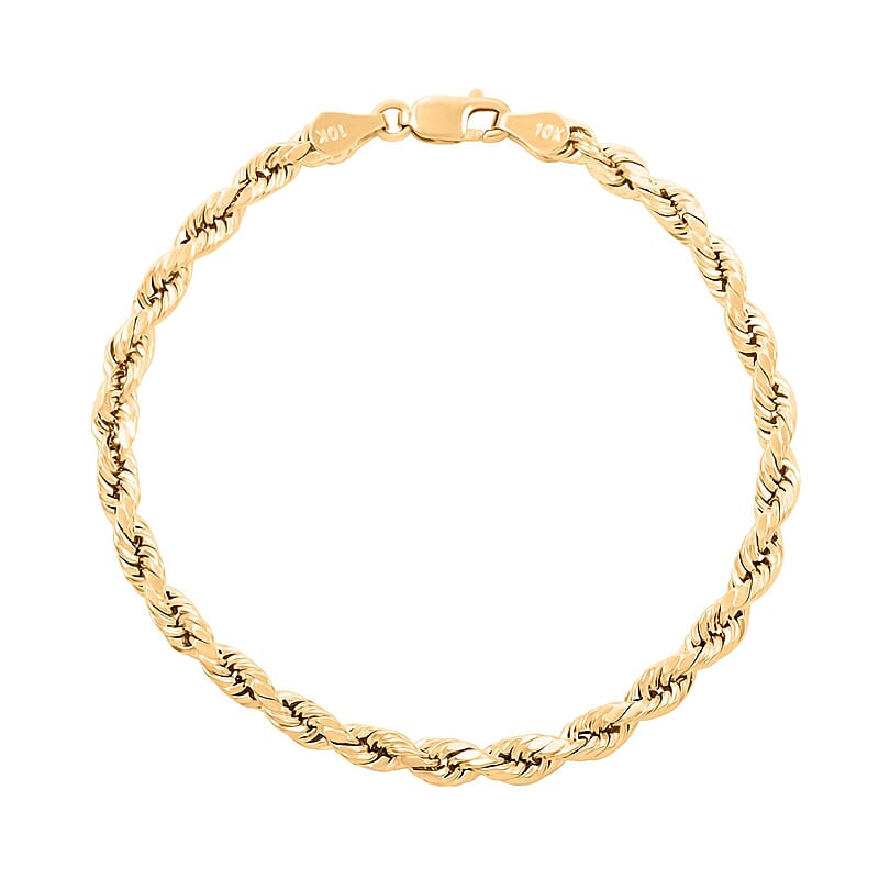 10K Yellow Gold 4mm Rope Bracelet (7.00 In) 2.40 Grams