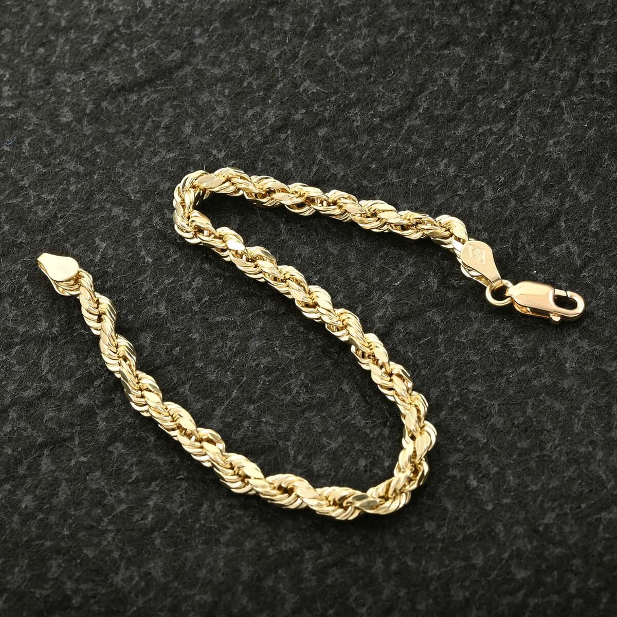 10K Yellow Gold 4mm Rope Bracelet (7.00 In) 2.40 Grams image number 1