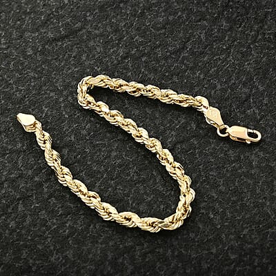 10K Yellow Gold 4mm Rope Bracelet (7.00 In) 2.40 Grams