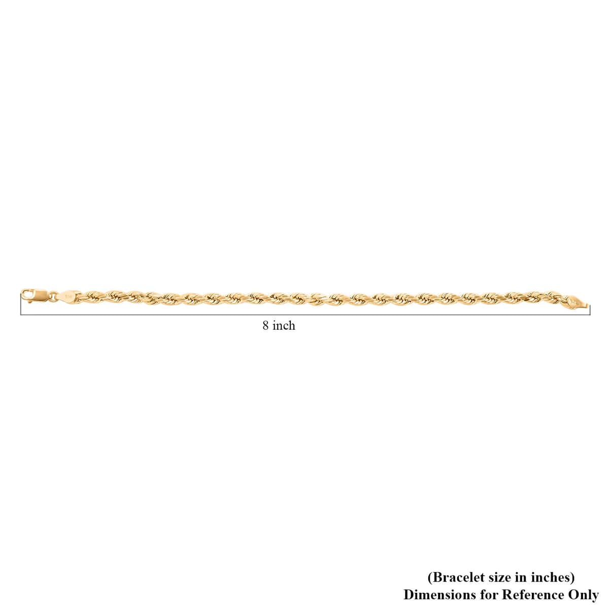 10K Yellow Gold 4mm Rope Bracelet (7.00 In) 2.40 Grams image number 4