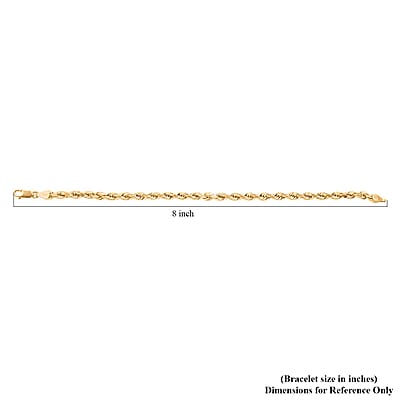 10K Yellow Gold 4mm Rope Bracelet (7.00 In) 2.40 Grams