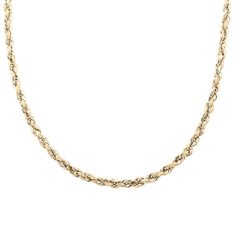 10K Yellow Gold 4.5mm Rope Necklace 20 Inches 8.30 Grams