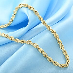 10K Yellow Gold 4mm Rope Necklace 28 Inches 9.40 Grams