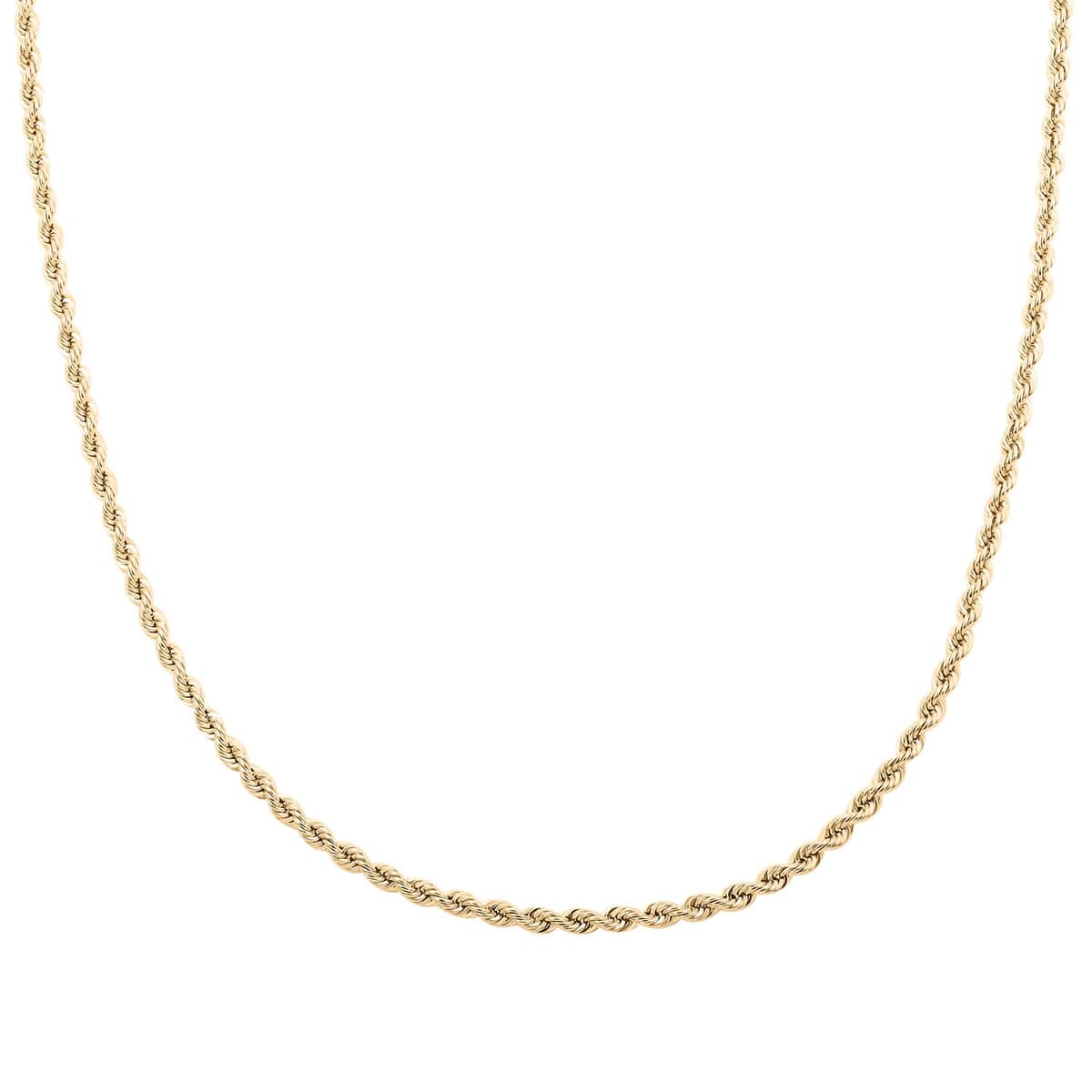 10K Yellow Gold 3mm Rope Necklace 24 Inches 5.6 Grams image number 0