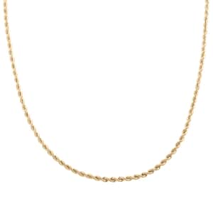 10K Yellow Gold 3.3mm Rope Necklace 26 Inches 6.70 Grams