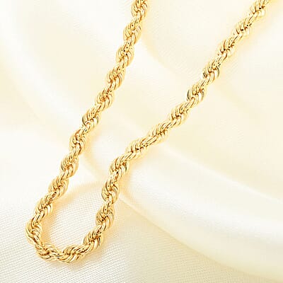 10K Yellow Gold 3.3mm Rope Necklace 26 Inches 6.70 Grams