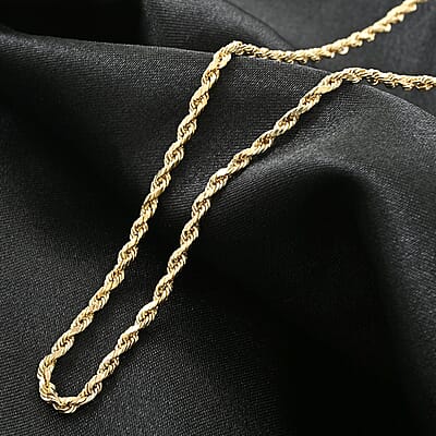 10K Yellow Gold 1.8mm Rope Necklace 30 Inches 2.80 Grams