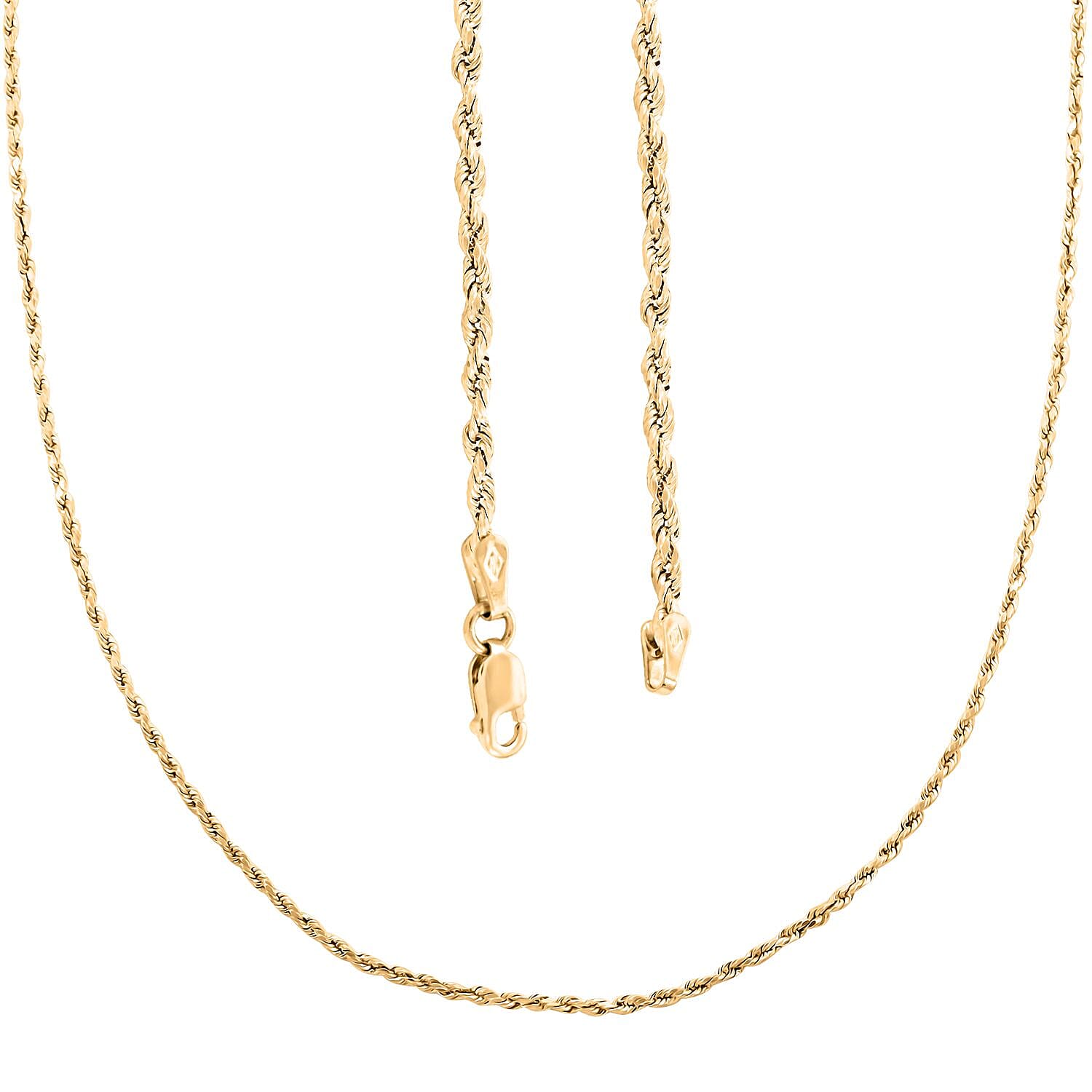 10K Yellow Gold 1.8mm Rope Necklace 30 Inches 2.80 Grams