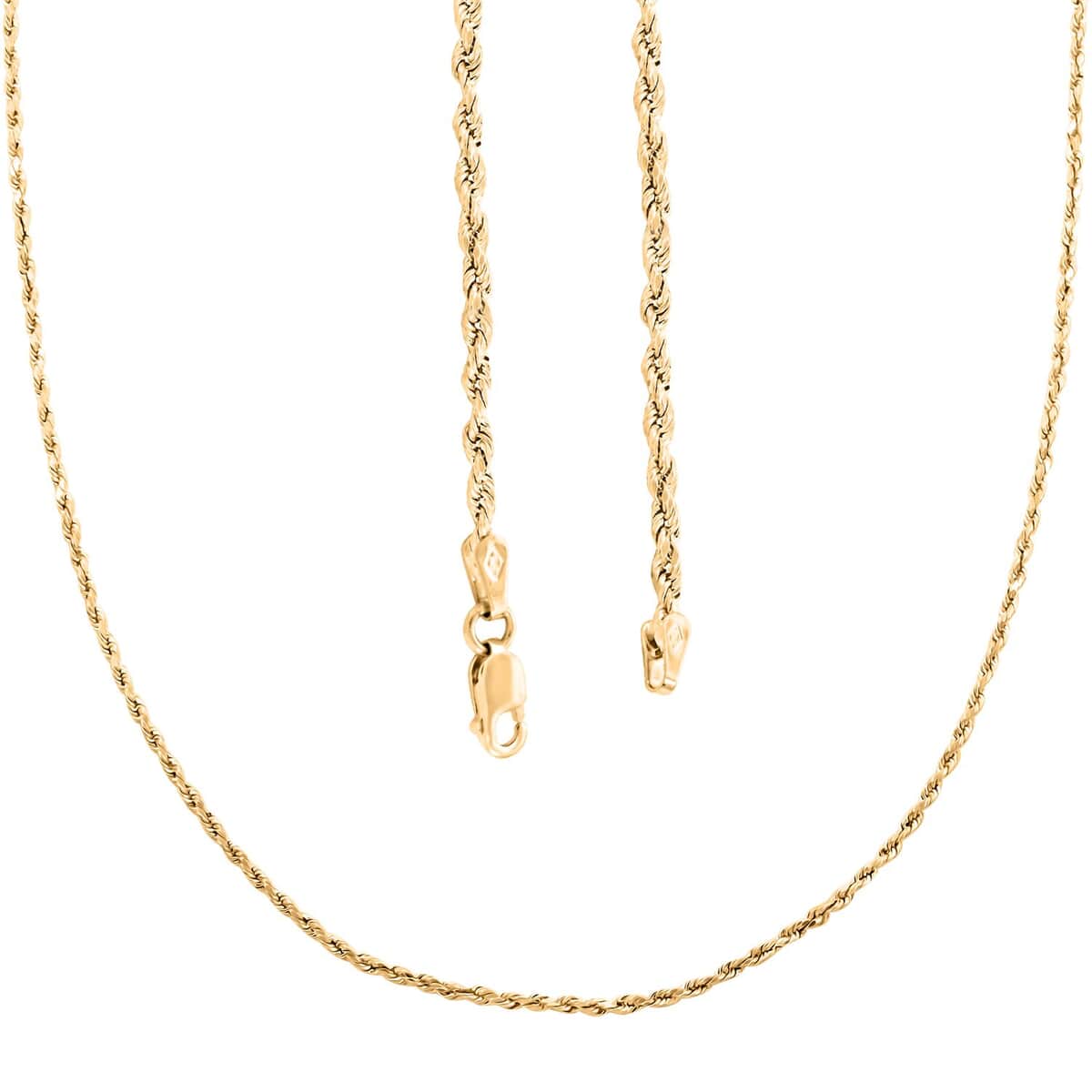 10K Yellow Gold 1.8mm Rope Necklace 30 Inches 2.80 Grams image number 3