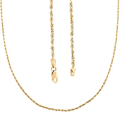 10K Yellow Gold 1.8mm Rope Necklace 30 Inches 2.80 Grams