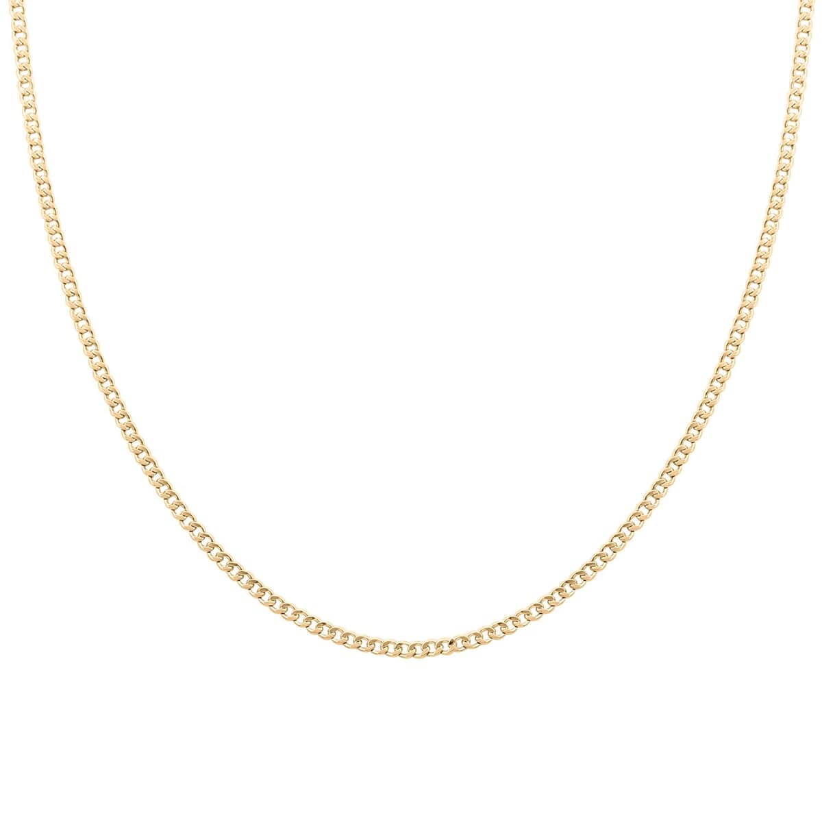 2mm Cuban Chain Necklace in 10K Yellow Gold 2 Grams 16 Inches image number 0