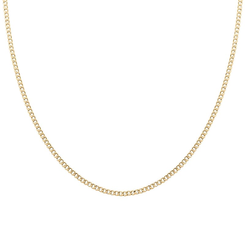 2mm Cuban Chain Necklace in 10K Yellow Gold 2 Grams 16 Inches