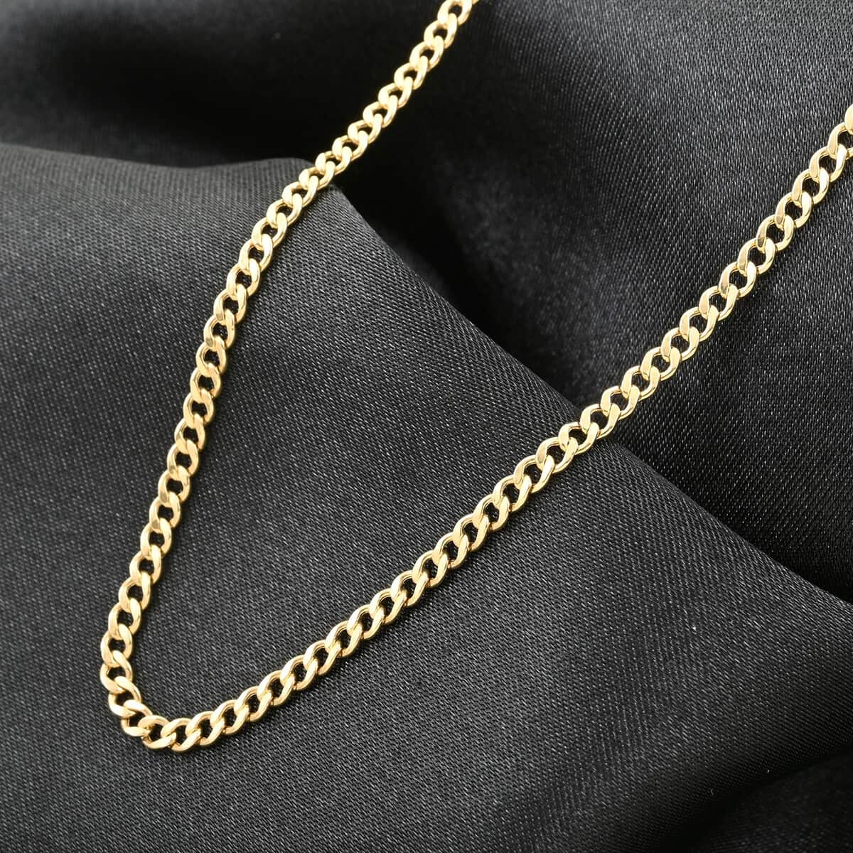 2mm Cuban Chain Necklace in 10K Yellow Gold 2 Grams 16 Inches image number 1