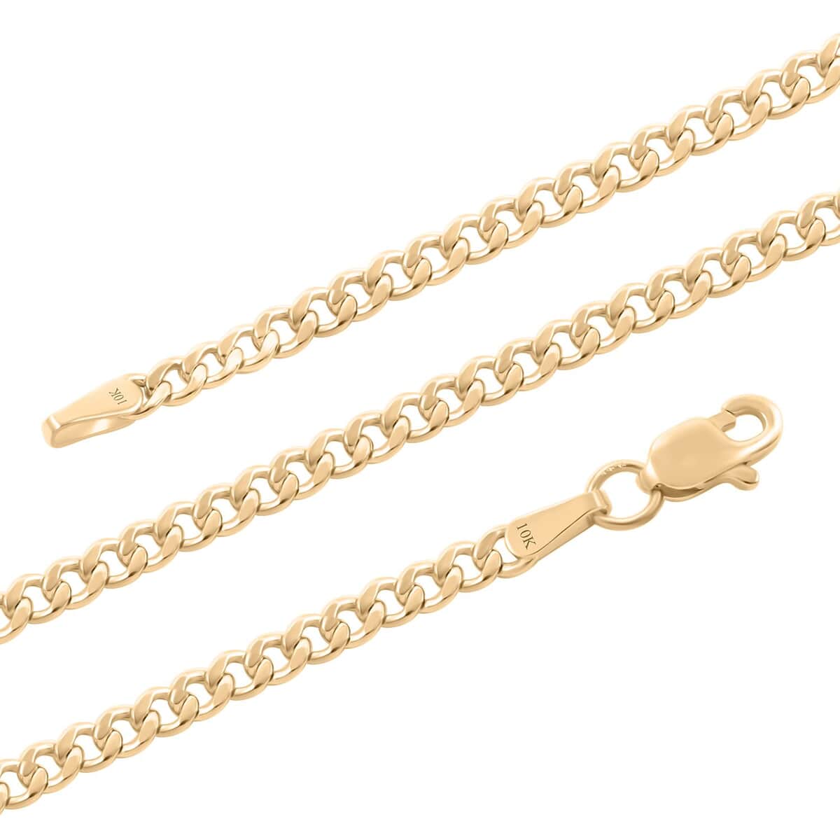 2mm Cuban Chain Necklace in 10K Yellow Gold 2 Grams 16 Inches image number 2