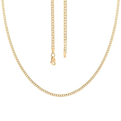 2mm Cuban Chain Necklace in 10K Yellow Gold 2 Grams 16 Inches