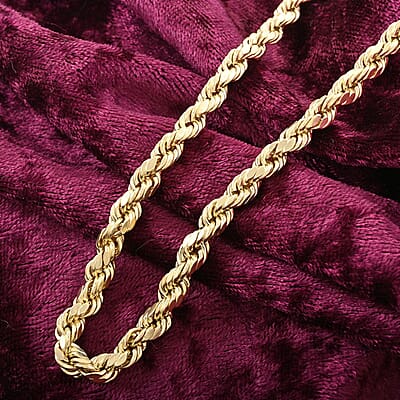 10K Yellow Gold 5mm Rope Necklace 26 Inches 9 Grams