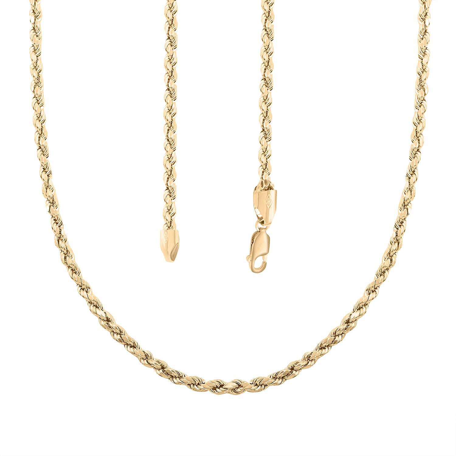 10K Yellow Gold 5mm Rope Necklace 26 Inches 9 Grams