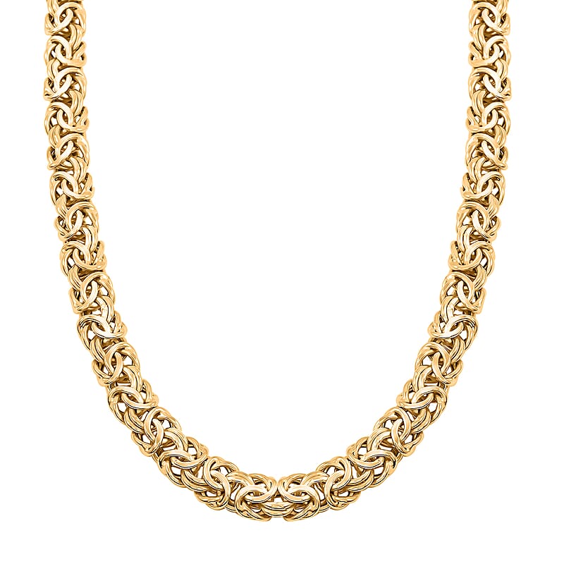 Italian Grande Byzantine Chain Necklace in 10K Yellow Gold 16.90 Grams 20 Inches