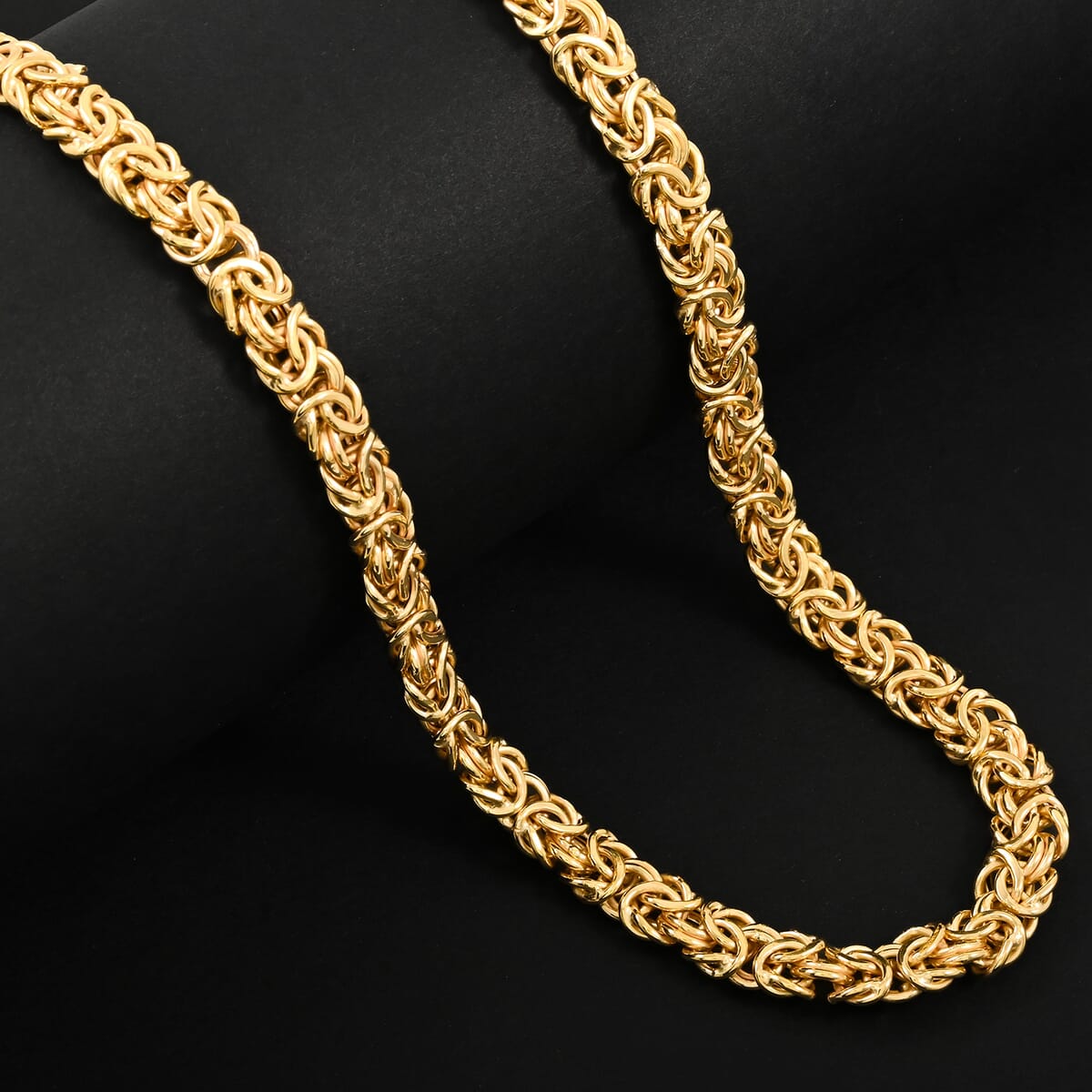 Italian Grande Byzantine Chain Necklace in 10K Yellow Gold 15.88 Grams 20 Inches image number 1
