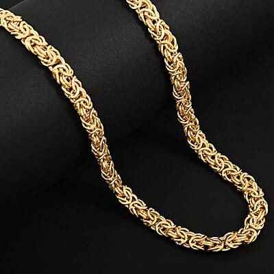 Italian Grande Byzantine Chain Necklace in 10K Yellow Gold 16.90 Grams 20 Inches