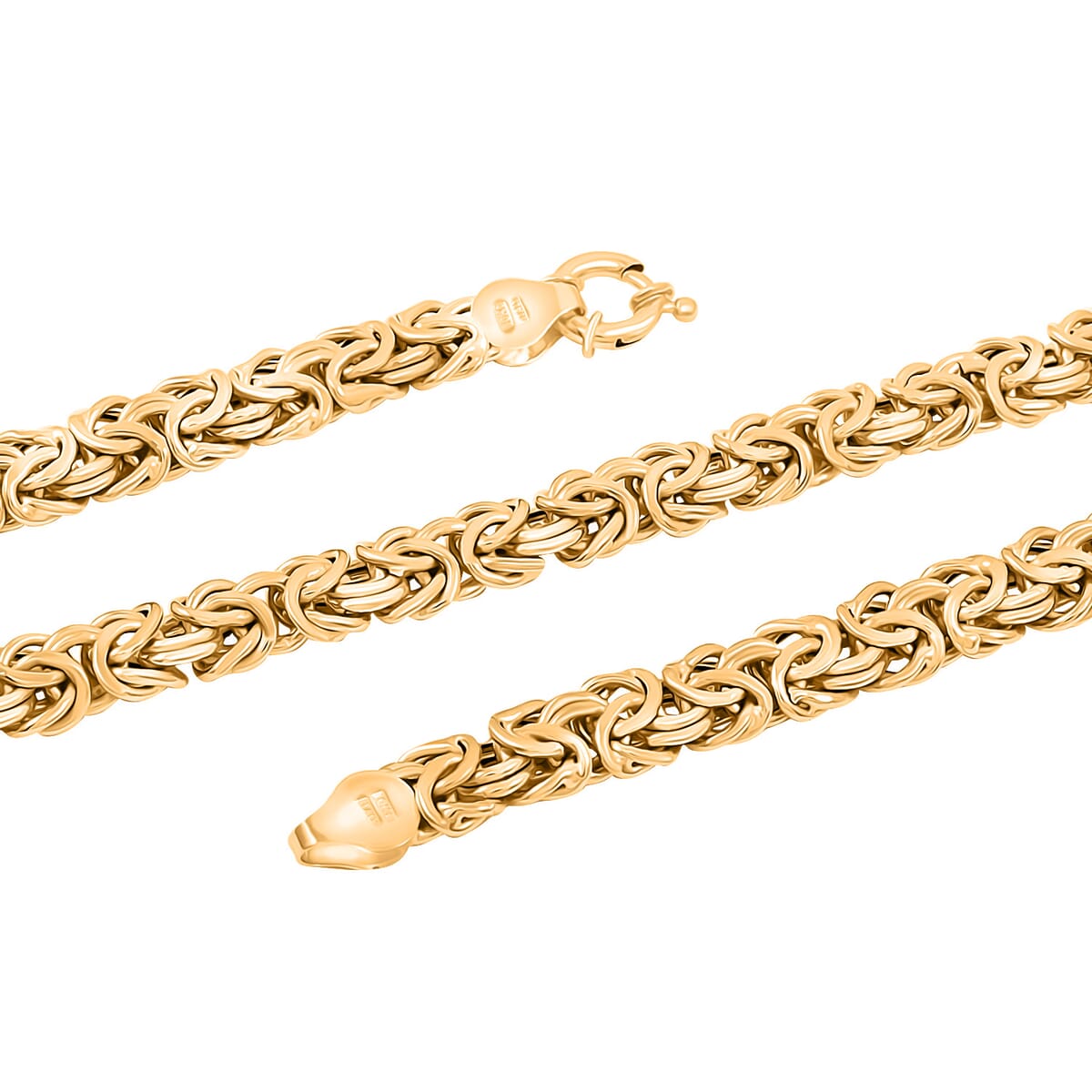 Italian Grande Byzantine Chain Necklace in 10K Yellow Gold 15.88 Grams 20 Inches image number 3