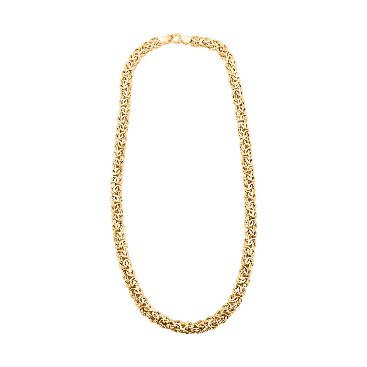 Italian Grande Byzantine Chain Necklace in 10K Yellow Gold 15.88 Grams 20 Inches image number 4