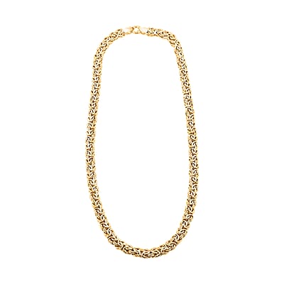 Italian Grande Byzantine Chain Necklace in 10K Yellow Gold 16.90 Grams 20 Inches