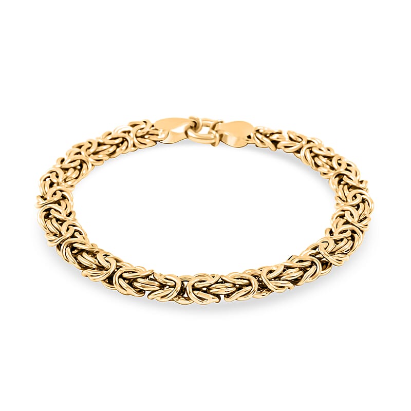 Italian Grande Byzantine Chain Bracelet in 10K Yellow Gold (7.50 In) 6.28 Grams