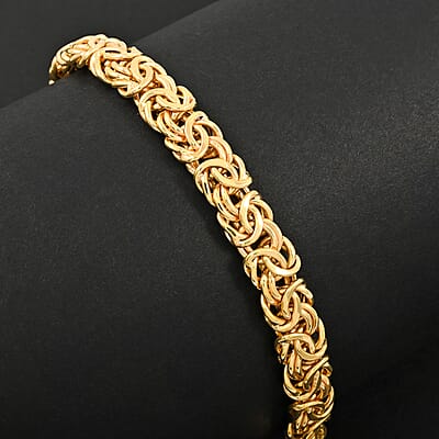 Italian Grande Byzantine Chain Bracelet in 10K Yellow Gold (7.50 In) 6.28 Grams