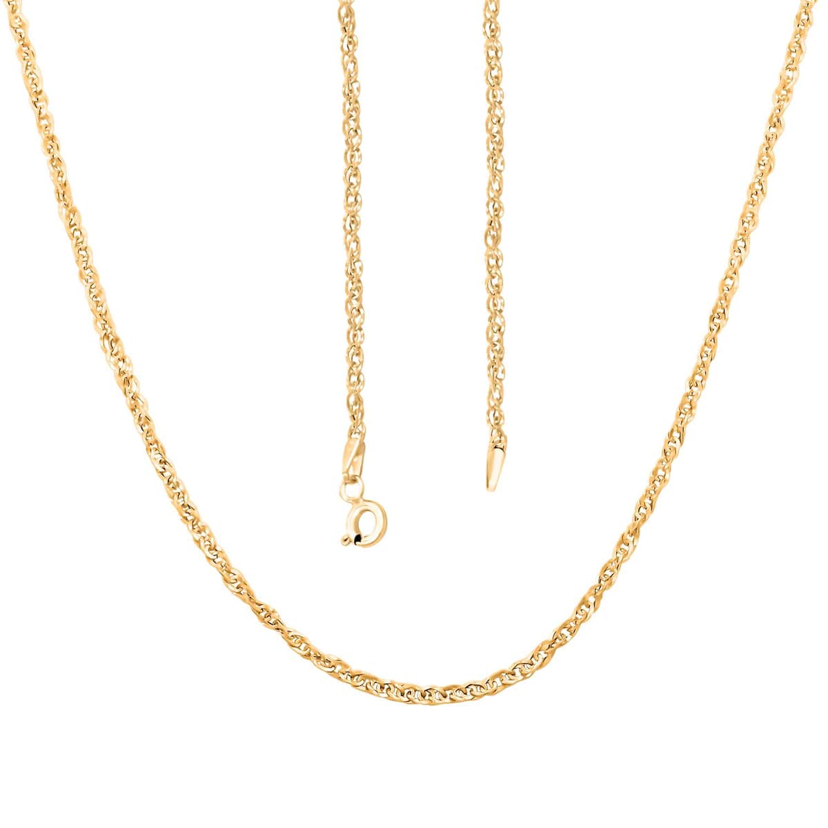 Italian Double Singapore Chain Necklace in 10K Yellow Gold 1.24 Grams 20 Inches image number 0